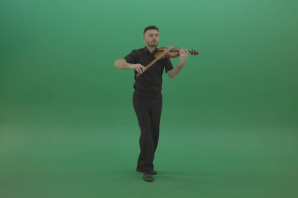 Musician on green screen music player video footage