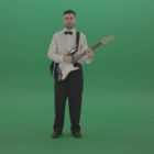 Musician on green screen music player video footage